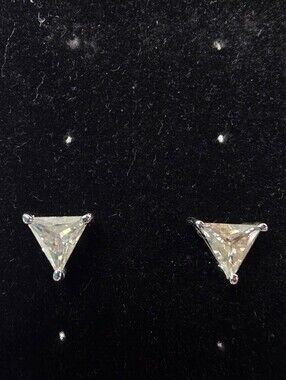 Moissanite Trillium cut Earrings
